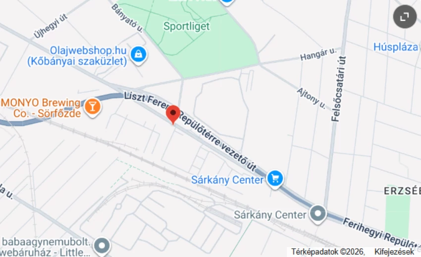 Térkép, amely az fizikai üzletet és környékét mutatja.